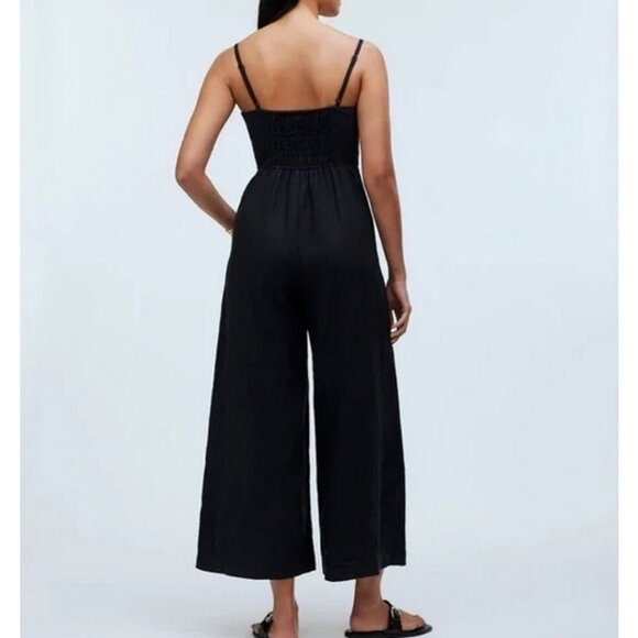 Madewell Wide-Leg Jumpsuit 100% Linen Sample in Black - Size 18W - NWOT - Picture 3 of 8